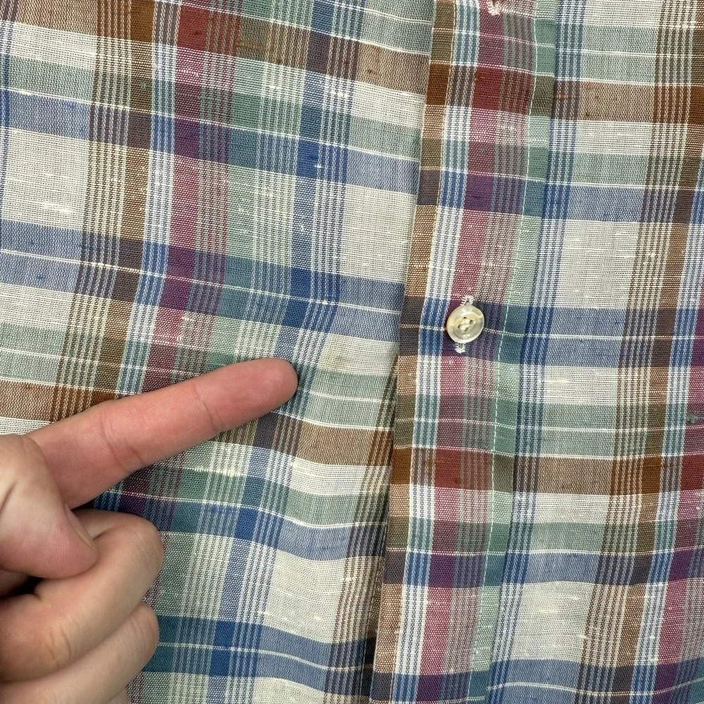 Vintage Levis Shirt‎ Mens XL Plaid 80s Button Up Long Sleeve Pockets Made In USA